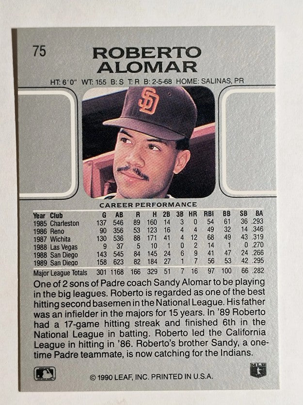 1990 Leaf #75 Roberto Alomar