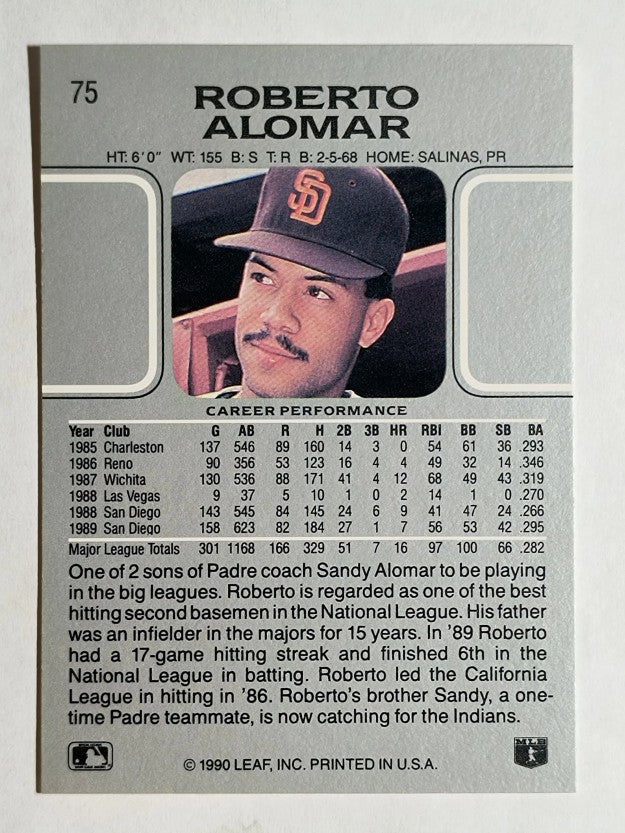 1990 Leaf #75 Roberto Alomar