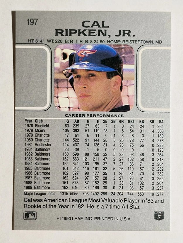 1990 Leaf #197 Cal Ripken