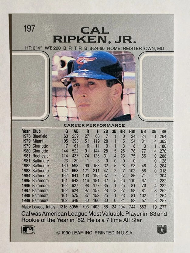 1990 Leaf #197 Cal Ripken
