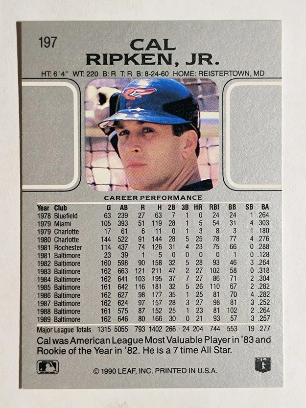 1990 Leaf #197 Cal Ripken