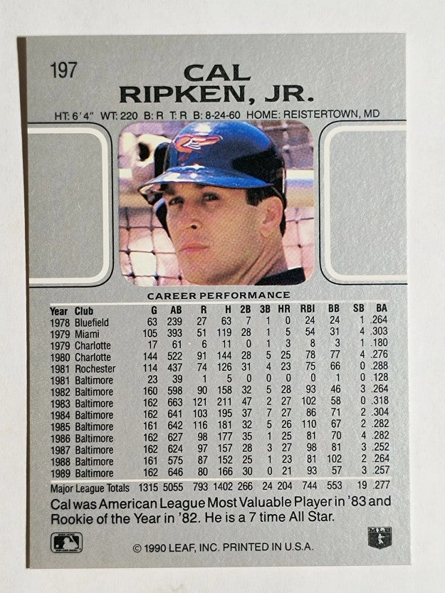 1990 Leaf #197 Cal Ripken