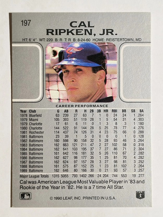 1990 Leaf #197 Cal Ripken