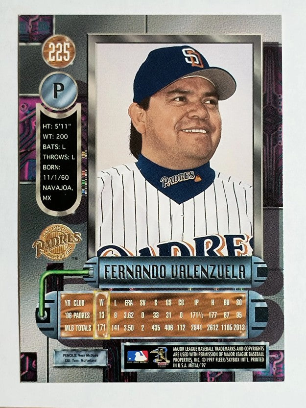 1997 Metal Universe #225 Fernando Valenzuela