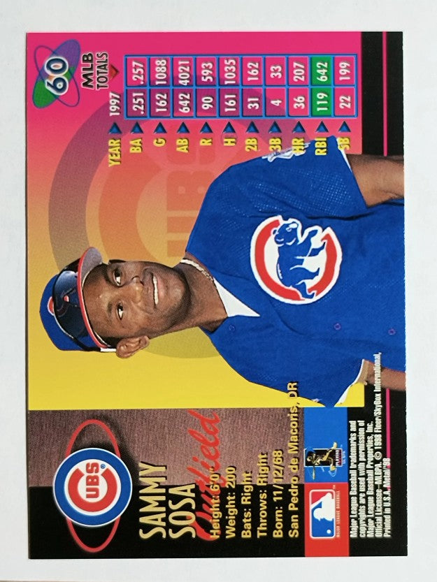1998 Metal Universe #60 Sammy Sosa