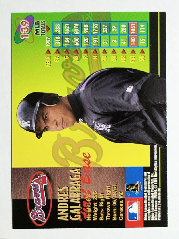 1998 Metal Universe #139 Andres Galarraga