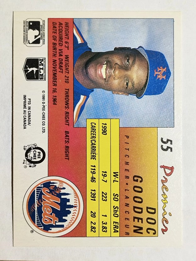 1991 O-Pee-Chee Premier #55 Dwight Gooden