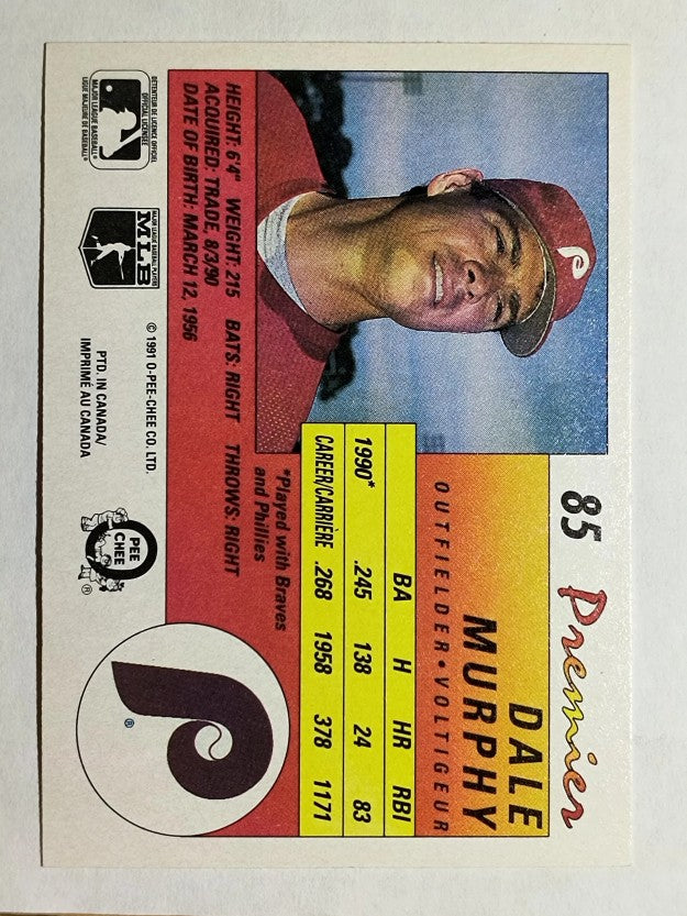 1991 O-Pee-Chee Premier #85 Dale Murphy