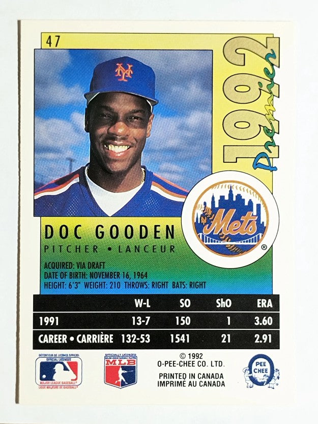 1992 O-Pee-Chee Premier #47 Dwight Gooden