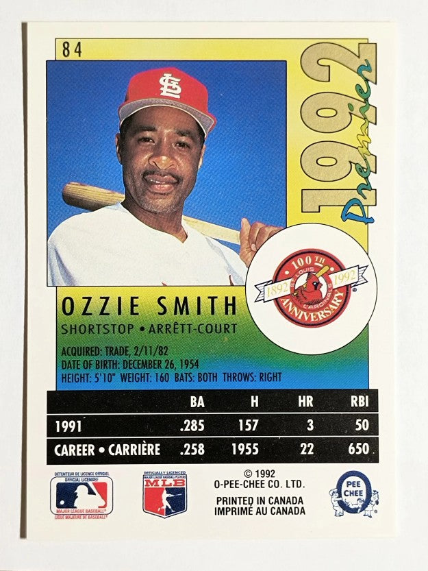 1992 O-Pee-Chee Premier #84 Ozzie Smith