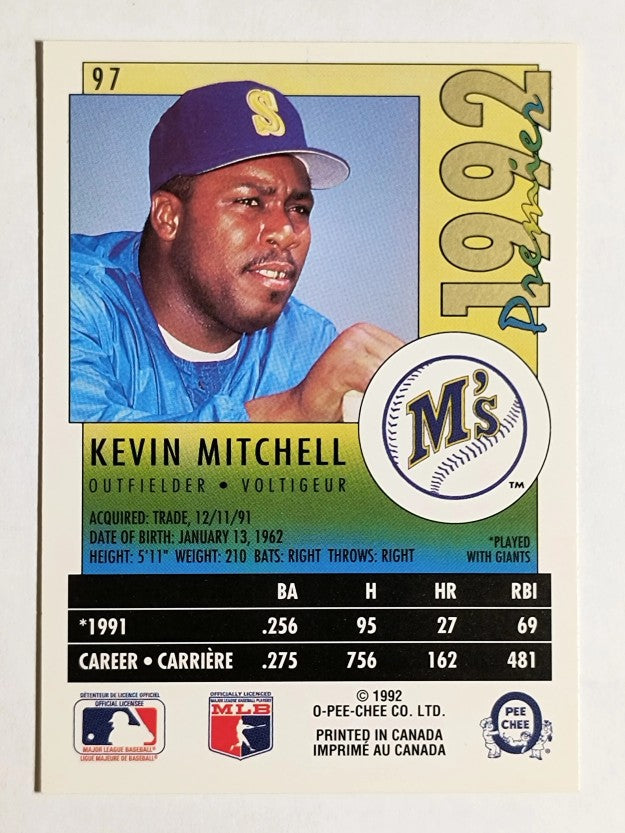 1992 O-Pee-Chee Premier #97 Kevin Mitchell