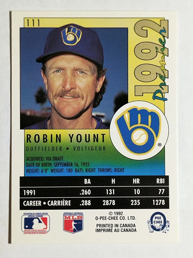 1992 O-Pee-Chee Premier #111 Robin Yount