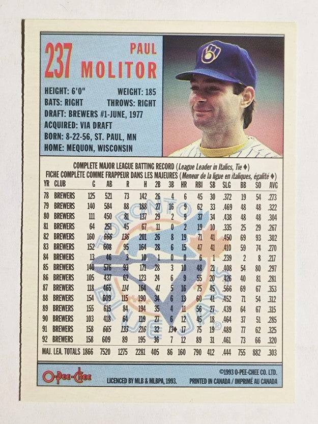 1993 O-Pee-Chee #237 Paul Molitor