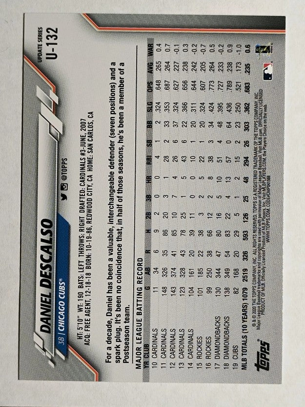 2020 Topps Update #U132 Daniel Descalso