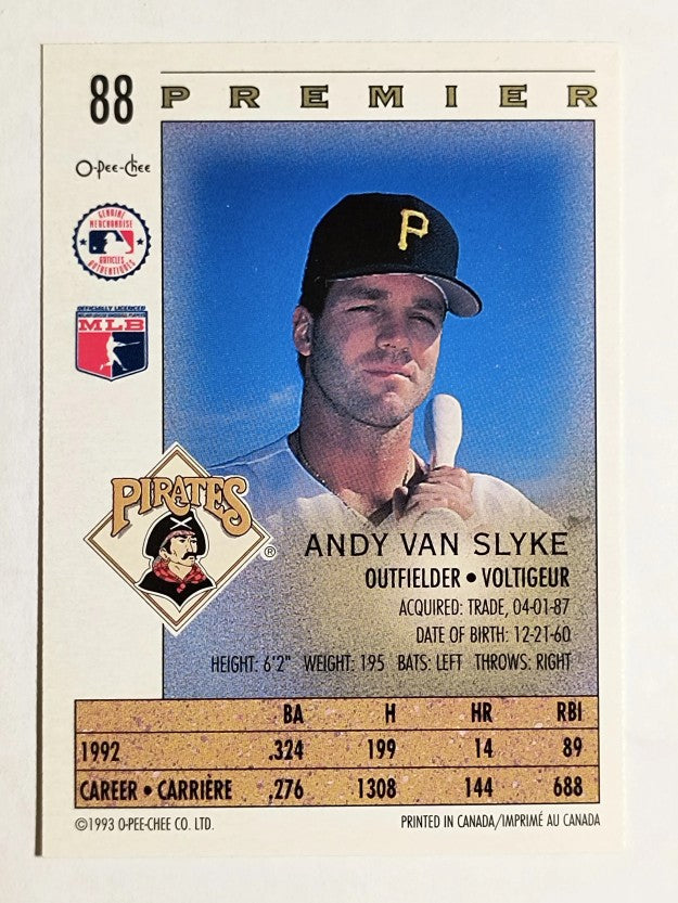 1993 O-Pee-Chee Premier #88 Andy Van Slyke