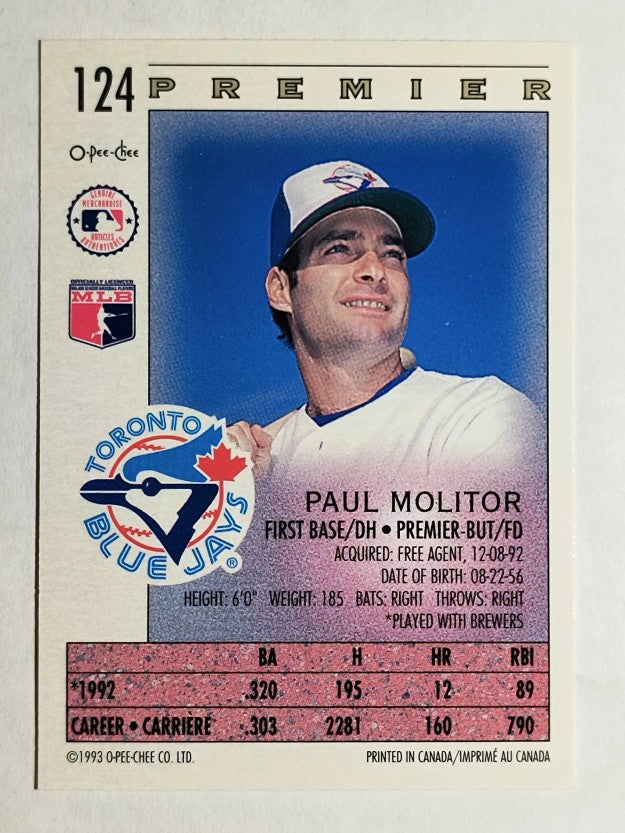 1993 O-Pee-Chee Premier #124 Paul Molitor