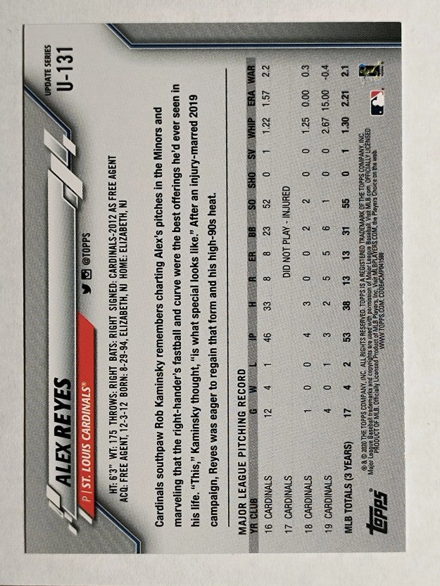 2020 Topps Update #U131 Alex Reyes