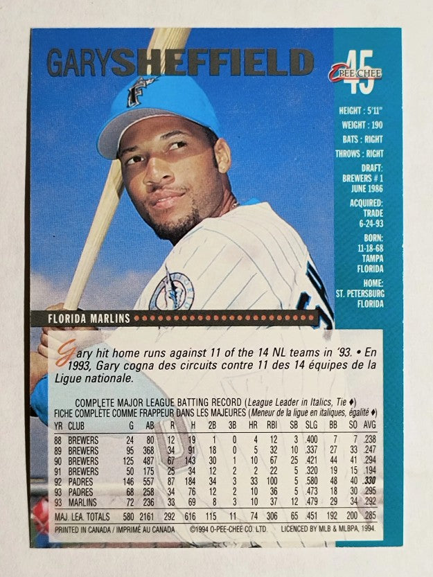 1994 O-Pee-Chee #45 Gary Sheffield