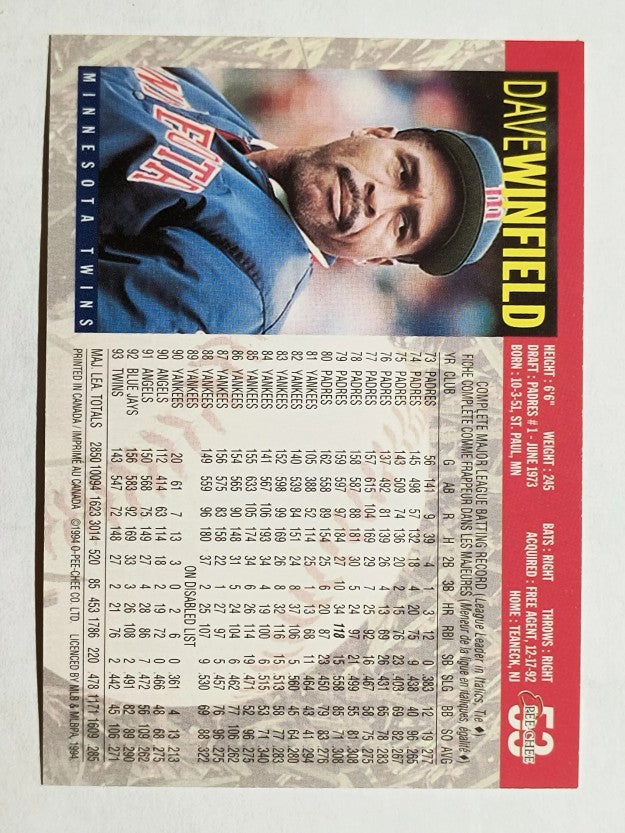 1994 O-Pee-Chee #53 Dave Winfield