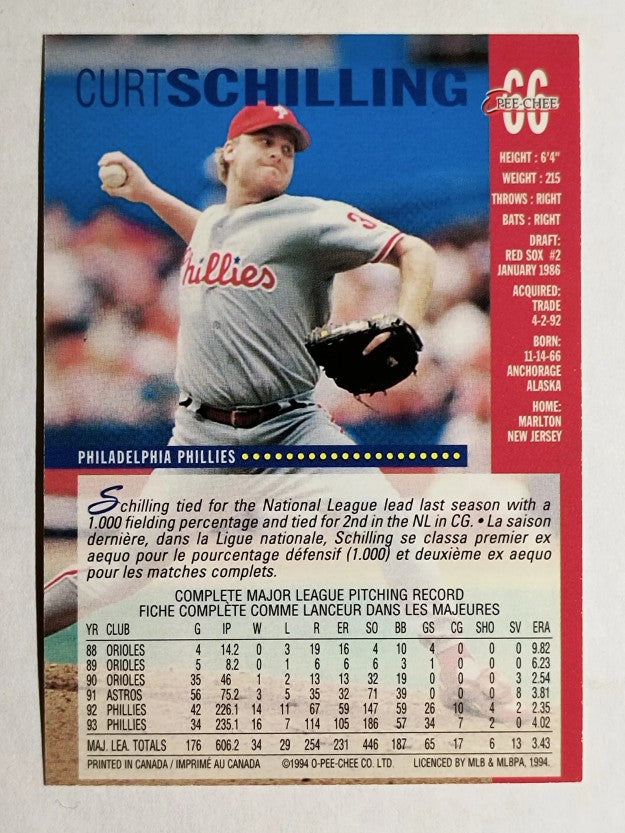1994 O-Pee-Chee #66 Curt Schilling