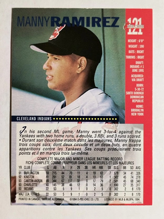 1994 O-Pee-Chee #121 Manny Ramirez