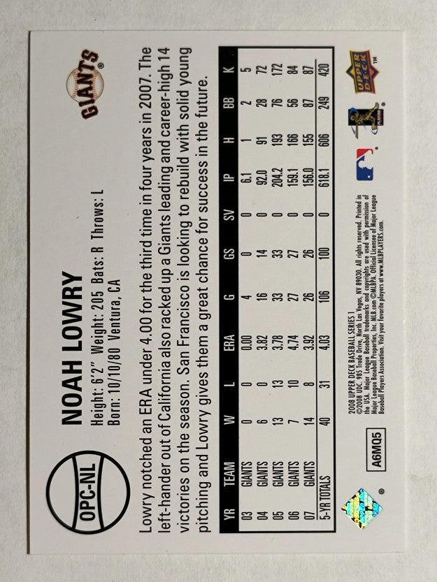 2008 Upper Deck O-Pee-Chee #NL Noah Lowry
