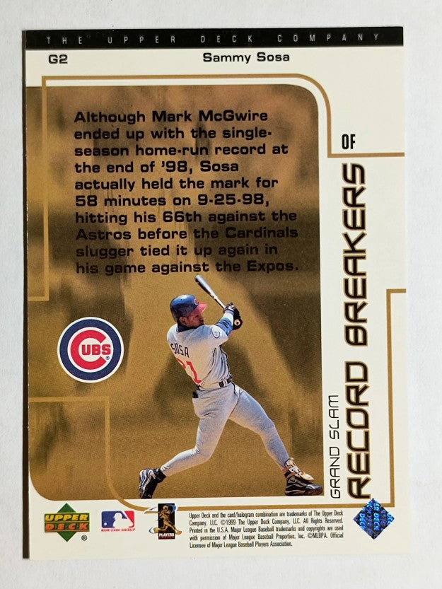 1999 Upper Deck Grand Slam Record Breakers #2 Sammy Sosa