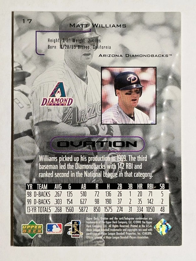 2000 Upper Deck Ovation #17 Matt Williams