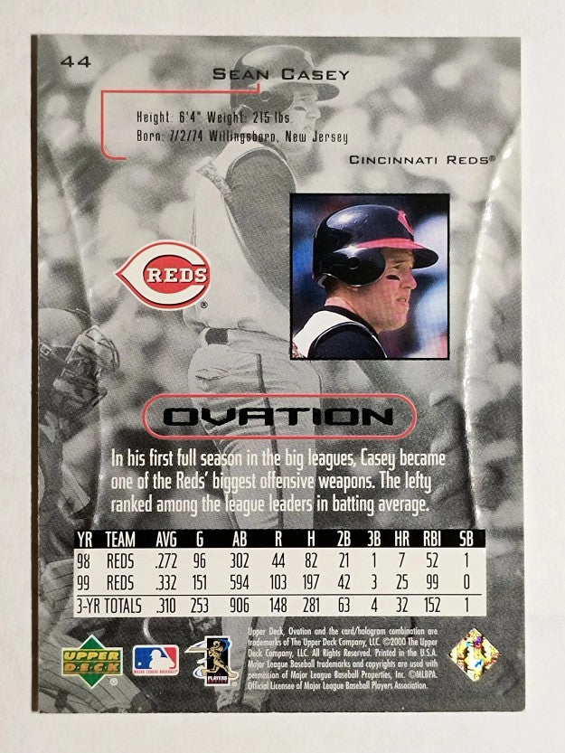 2000 Upper Deck Ovation #44 Sean Casey