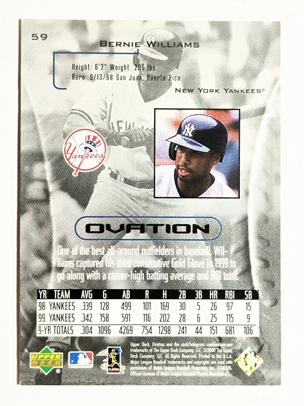 2000 Upper Deck Ovation #59 Bernie Williams
