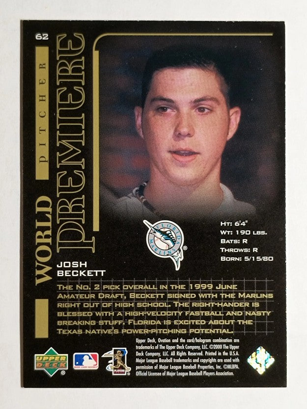 2000 Upper Deck Ovation #62 Josh Beckett WP