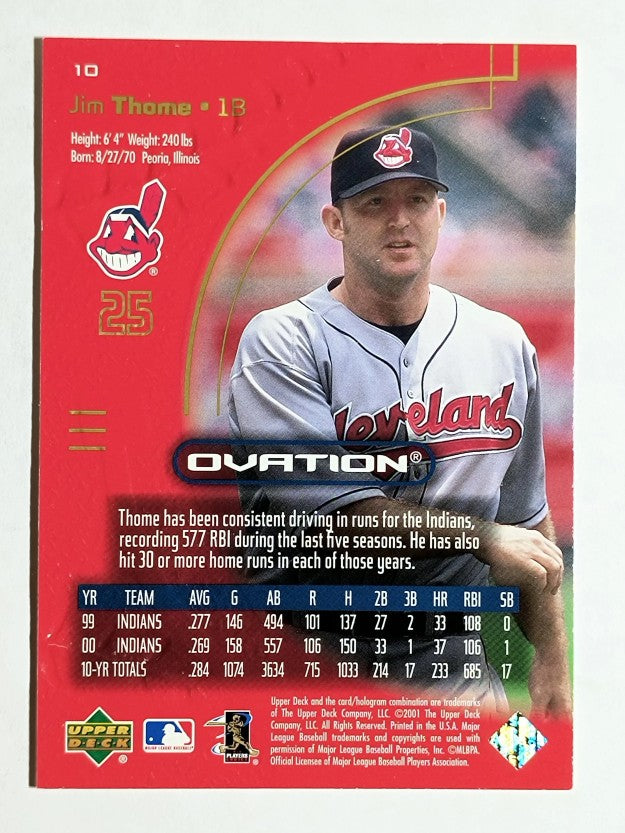 2001 Upper Deck Ovation #10 Jim Thome