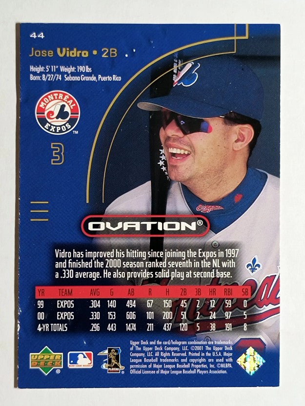 2001 Upper Deck Ovation #44 Jose Vidro