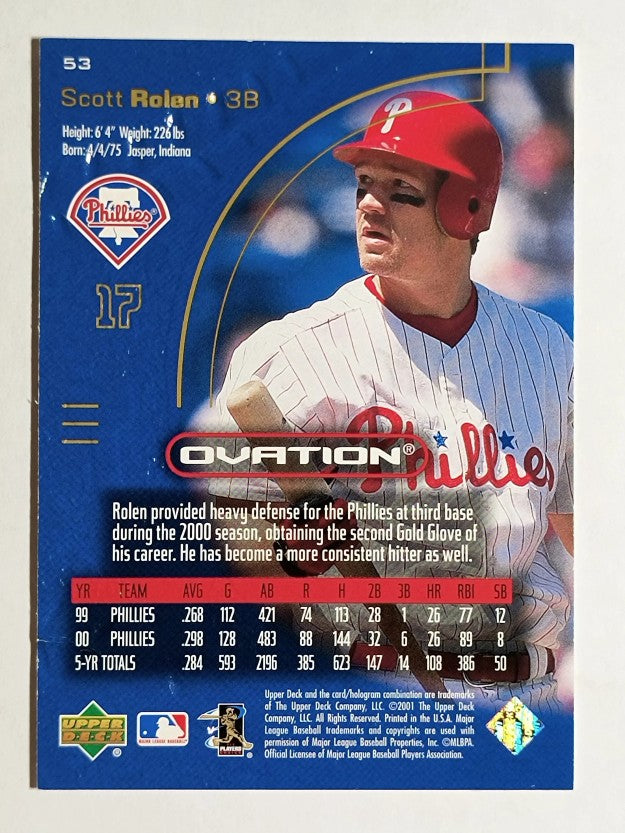 2001 Upper Deck Ovation #53 Scott Rolen