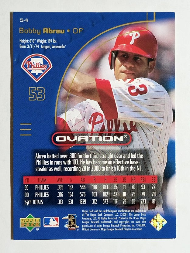 2001 Upper Deck Ovation #54 Bob Abreu