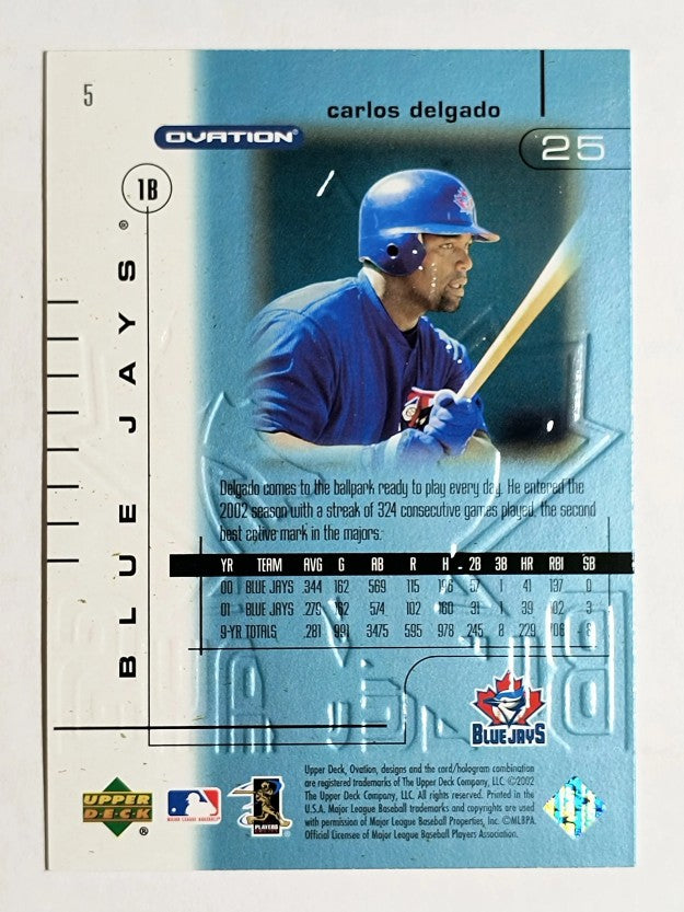 2002 Upper Deck Ovation #5 Carlos Delgado