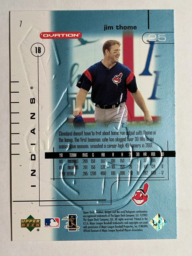 2002 Upper Deck Ovation #7 Jim Thome