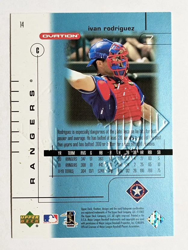 2002 Upper Deck Ovation #14 Ivan Rodriguez