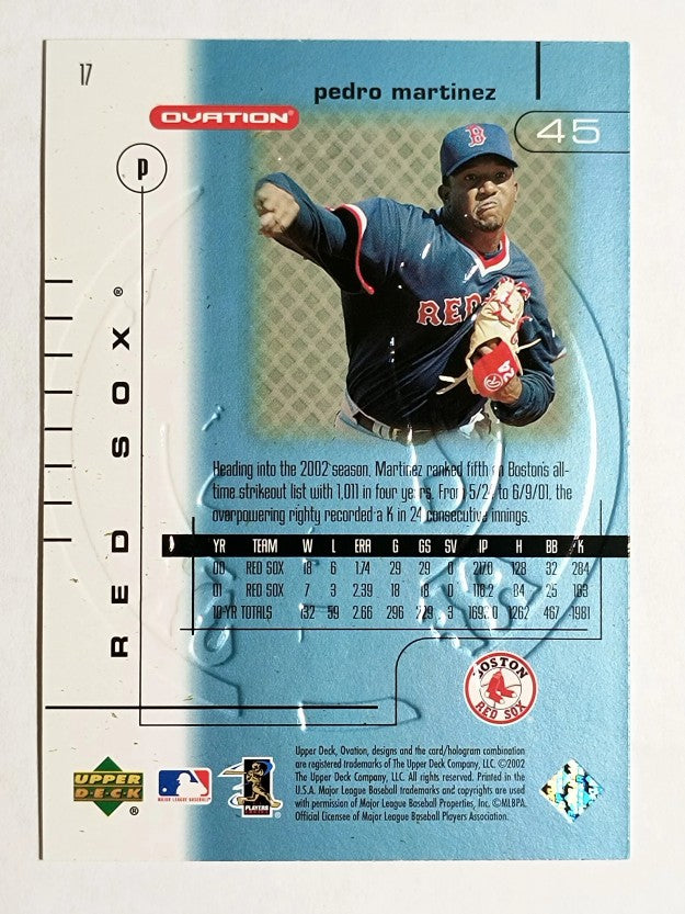 2002 Upper Deck Ovation #17 Pedro Martinez