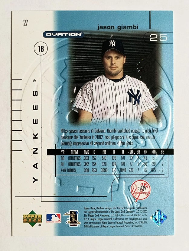 2002 Upper Deck Ovation #27 Jason Giambi
