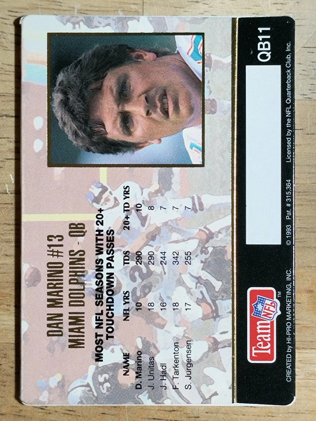 1993 Action Packed Quarterback Club #QB11 Dan Marino