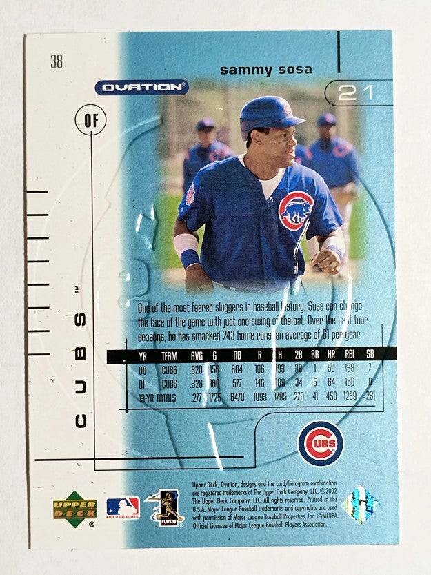 2002 Upper Deck Ovation #38 Sammy Sosa