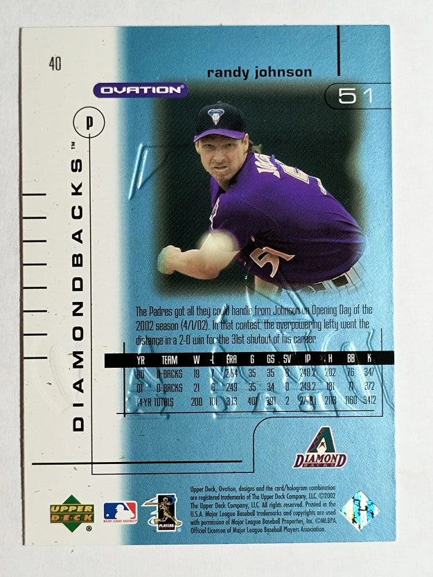 2002 Upper Deck Ovation #40 Randy Johnson