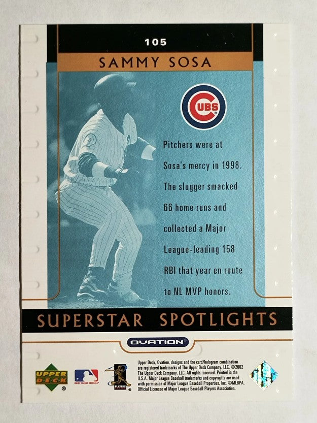 2002 Upper Deck Ovation #105 Sammy Sosa SS