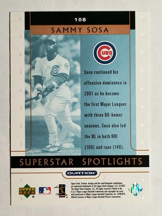 2002 Upper Deck Ovation #108 Sammy Sosa SS