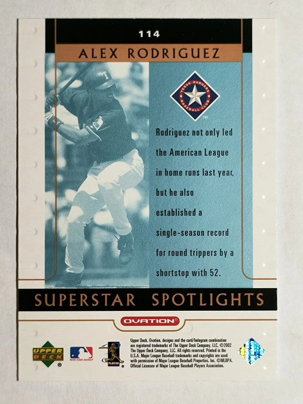 2002 Upper Deck Ovation #114 Alex Rodriguez SS