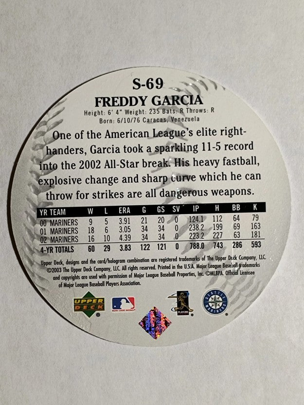 2003 Upper Deck Standing O Die Cuts #69 Freddy Garcia