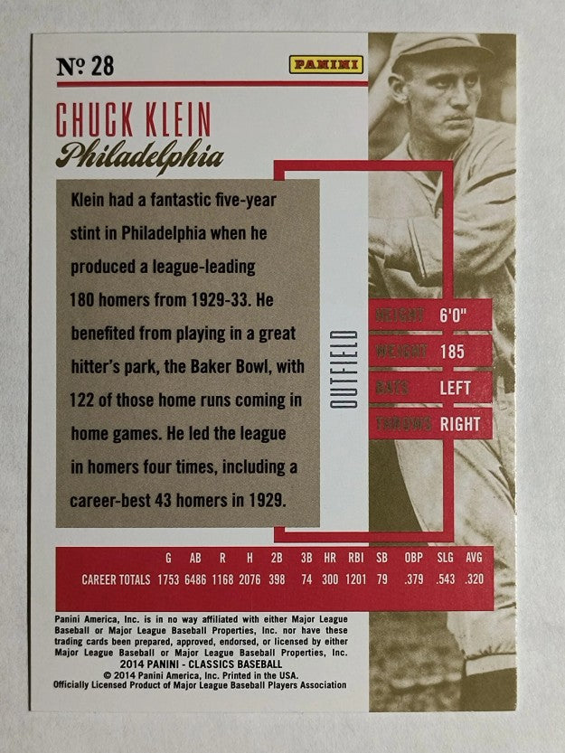 2014 Classics #28 Chuck Klein