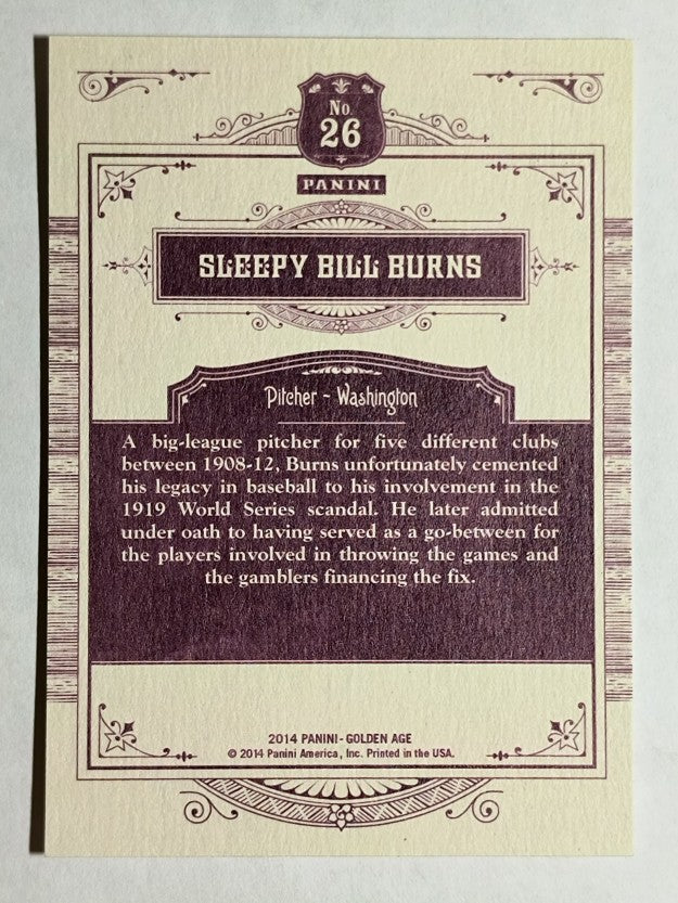2014 Panini Golden Age #26 Sleepy Bill Burns