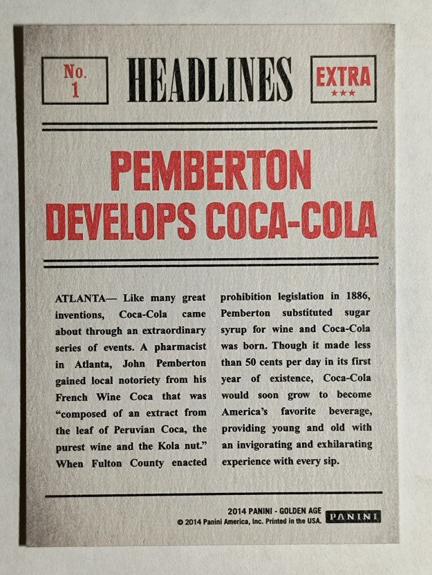 2014 Panini Golden Age Headlines #1 John Pemberton